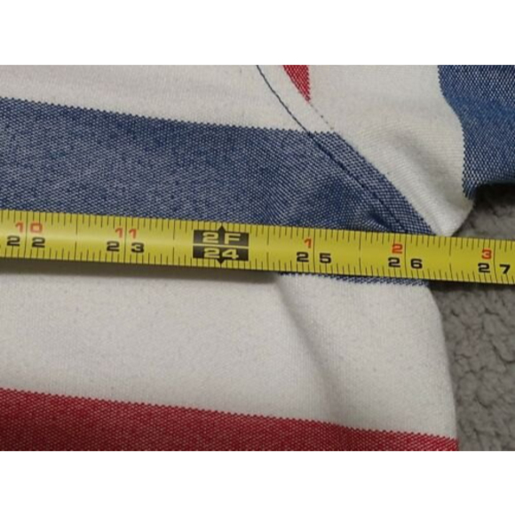 IZOD Advantage Performance Polo Shirt Mens 3X Red White Blue 1/4 Button 4th July - Picture 8 of 8